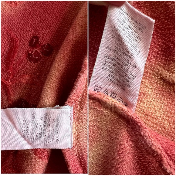 Free People Boho Floral Embroidered Tie Dye Distressed Zip-Up Hoodie Sweatshirt - Picture 16 of 17